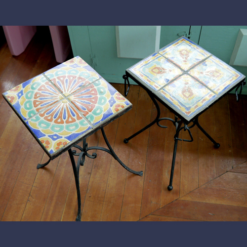 Vintage California Catalina tile top tables for a sunroom or on a patio
