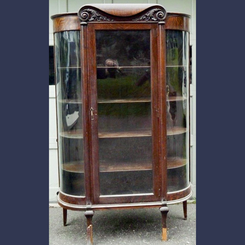 Traditional antique oak china cabinet 