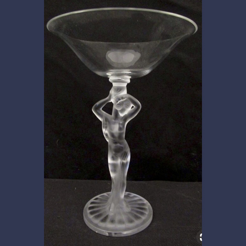 Art Deco French Lalique style wine glasses